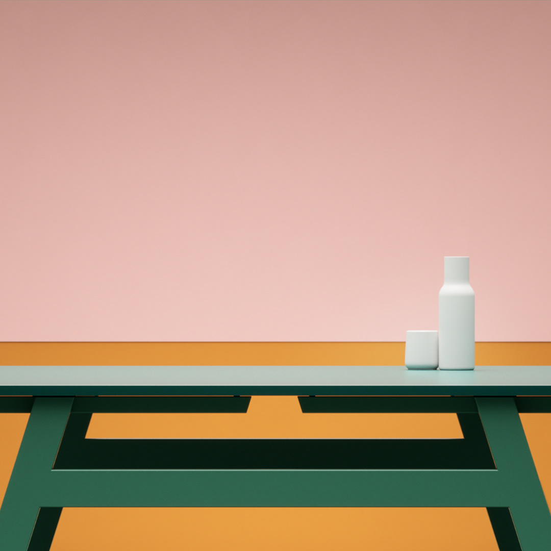 cgi，Table，Desk lamp，chair，