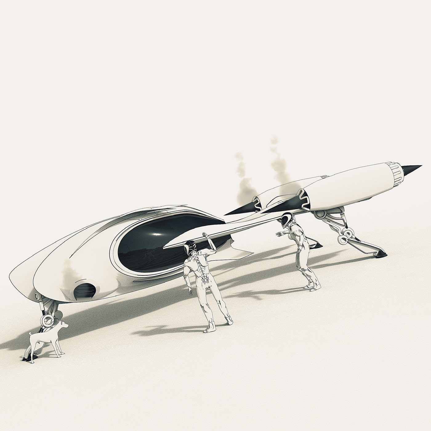 sketch，Hand drawn，Design，rocket，vehicle，
