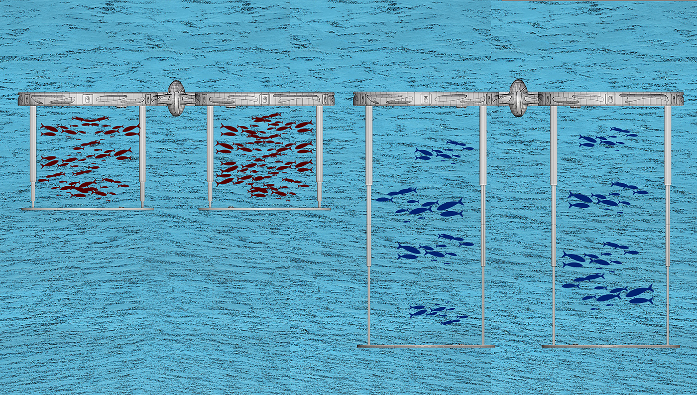 概念设计，水产养殖，模块化，海洋资源开发，场景渲染，生产设备，