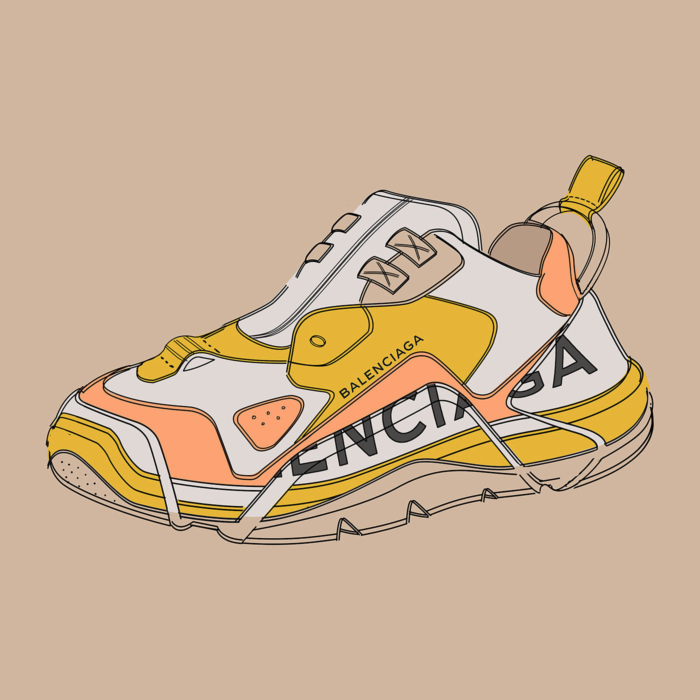 sneakers，footwear design ，sketch，