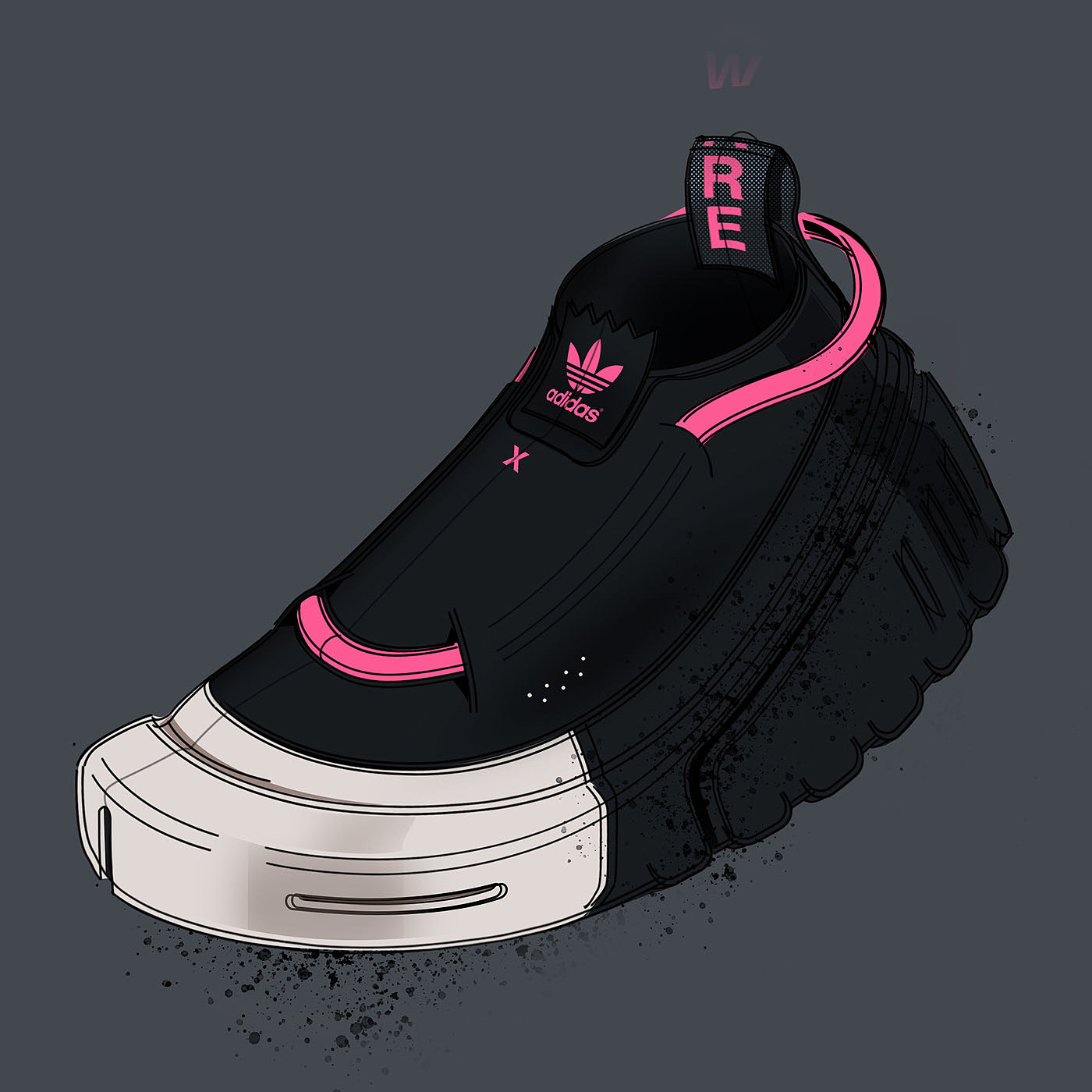 sneakers，footwear design ，sketch，