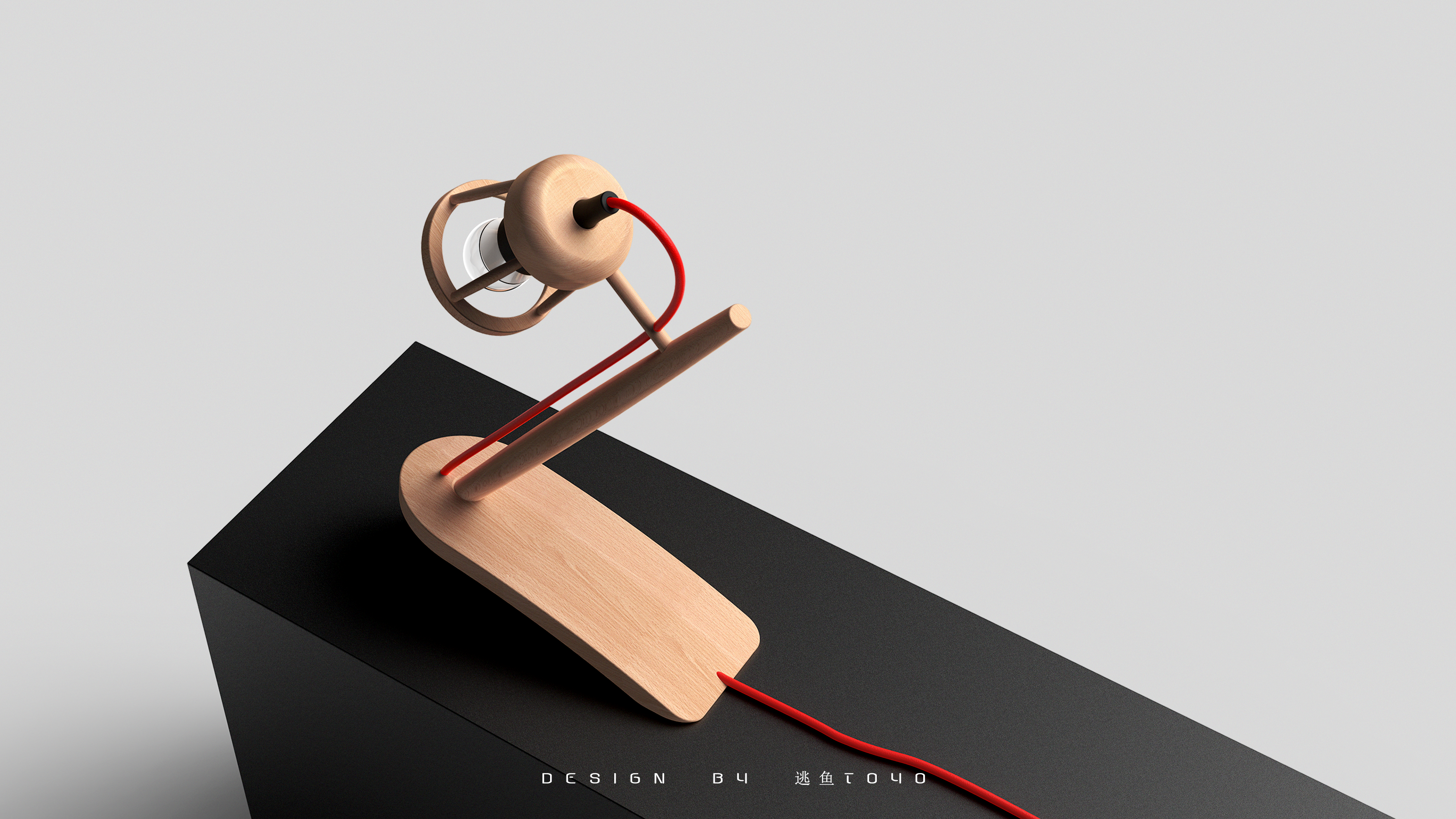 Log，Industrial wind，Desk lamp，originality，