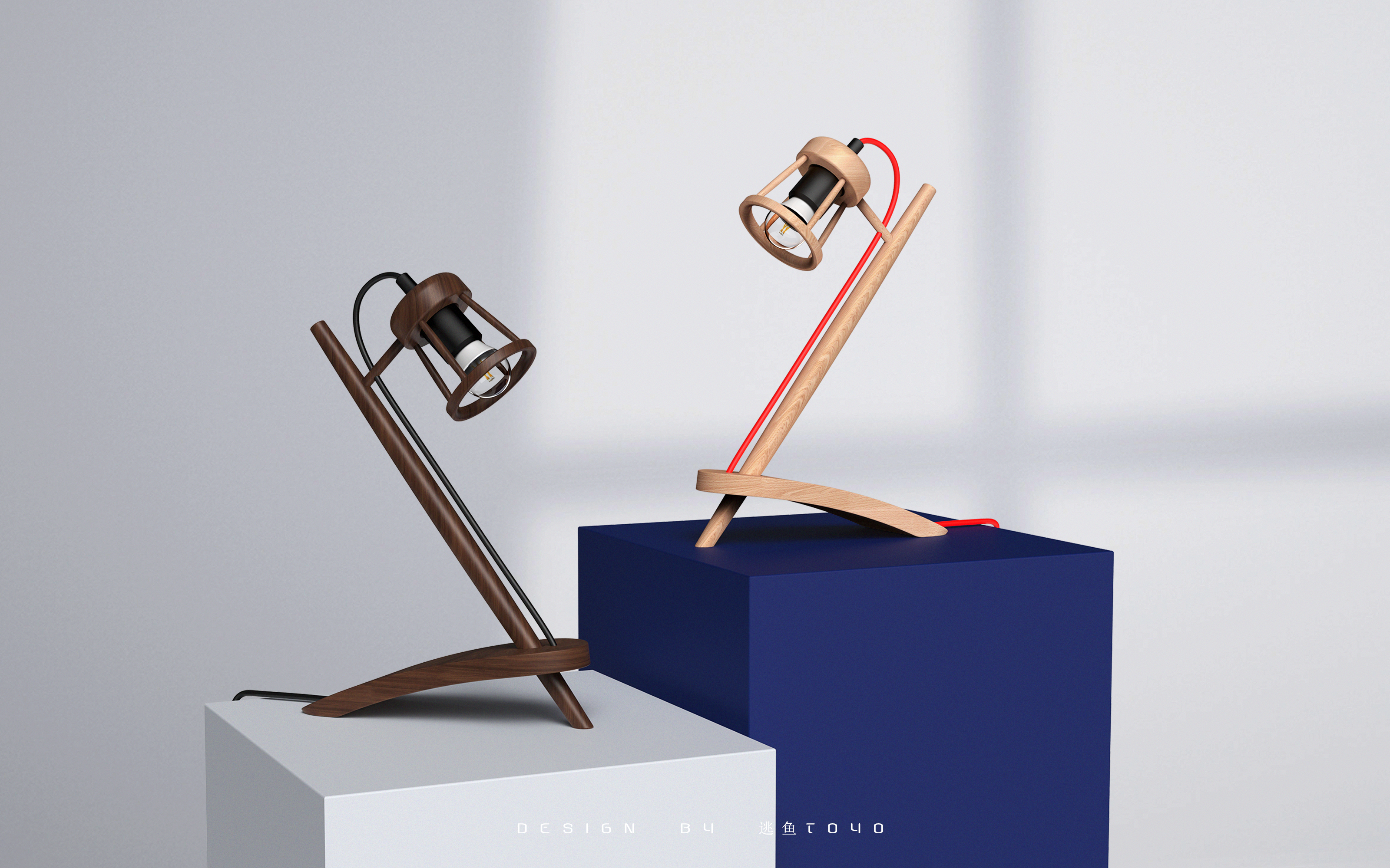 Log，Industrial wind，Desk lamp，originality，