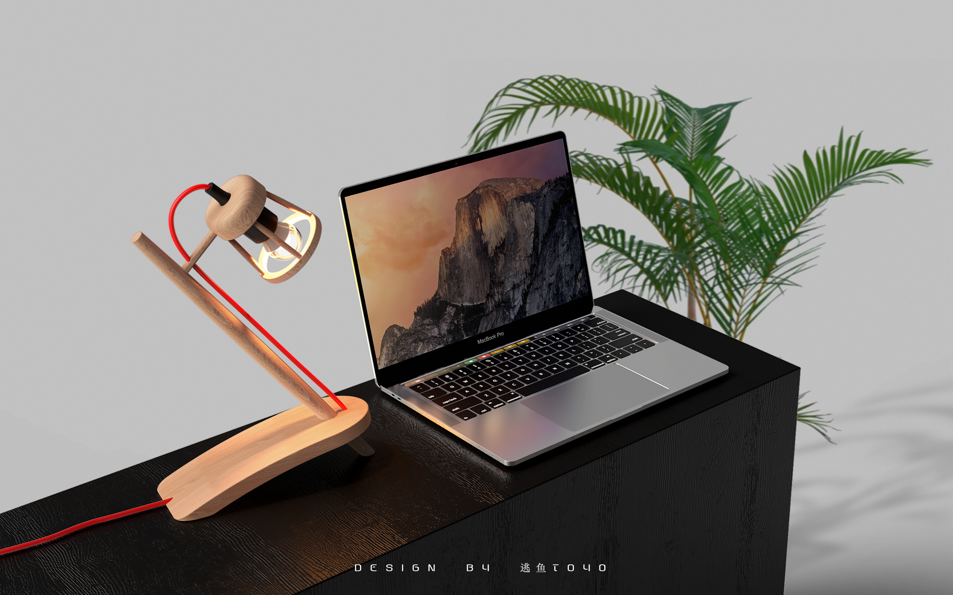 Log，Industrial wind，Desk lamp，originality，