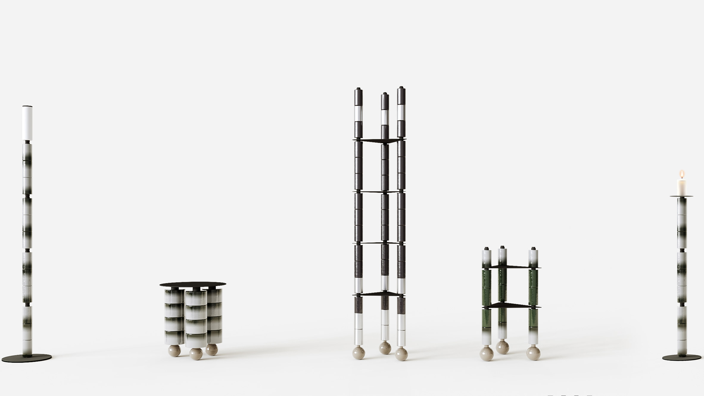 furniture，ceramics，lamp，Table，Shelf，