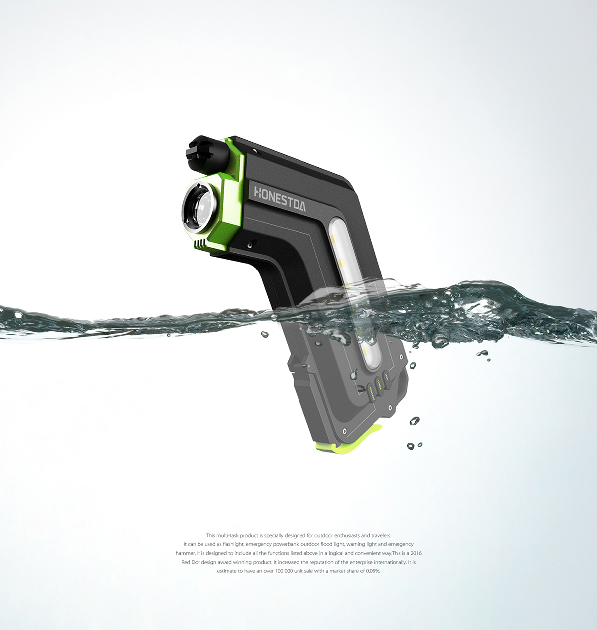 Reprint，industrial design，Flashlight，Emergency mobile power supply，Outdoor floodlight，Warning light，Emergency window breaking hammer，