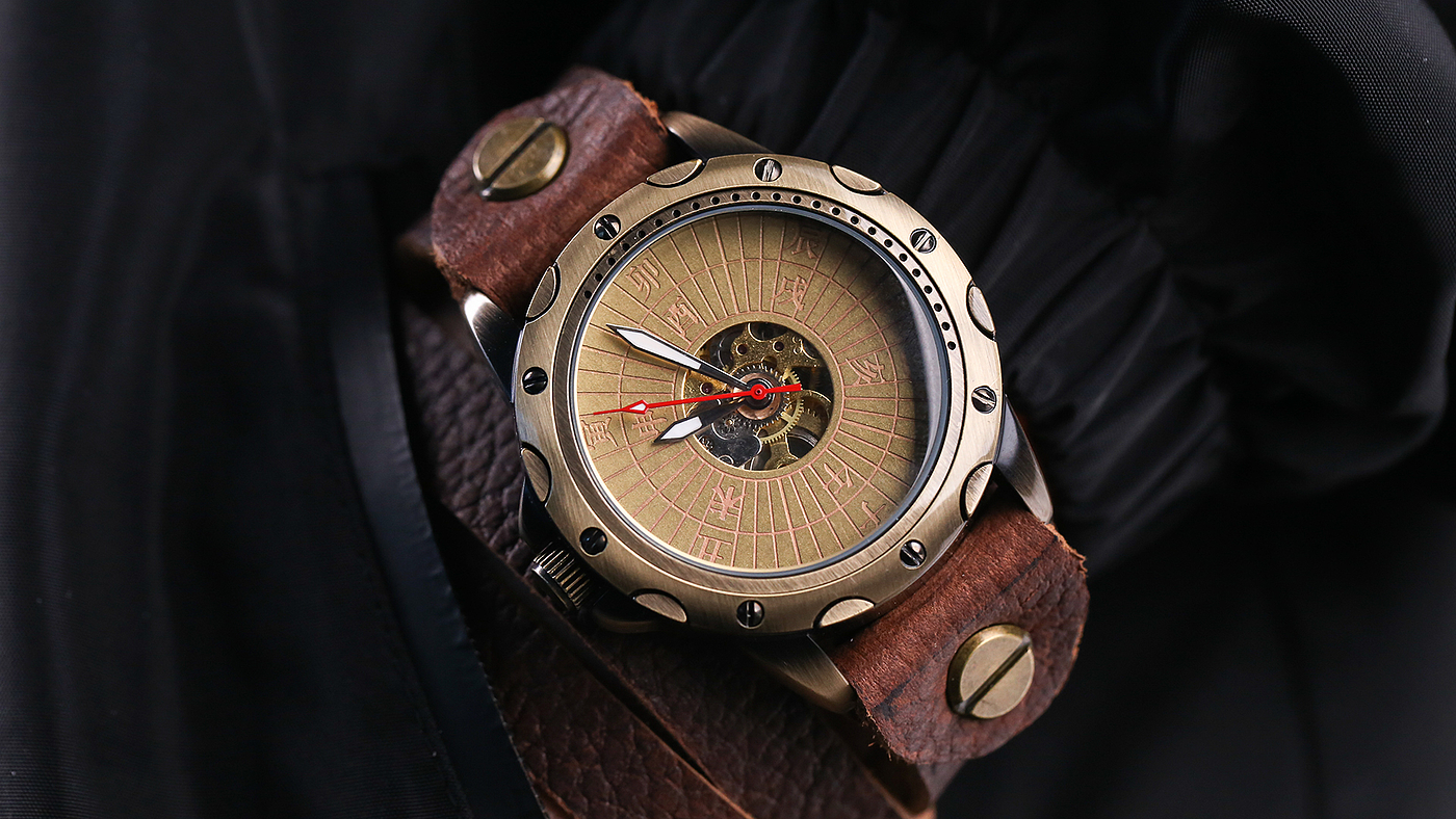 original，Wrist watch，Retro，sundial，National style，Punk，Chinese style，