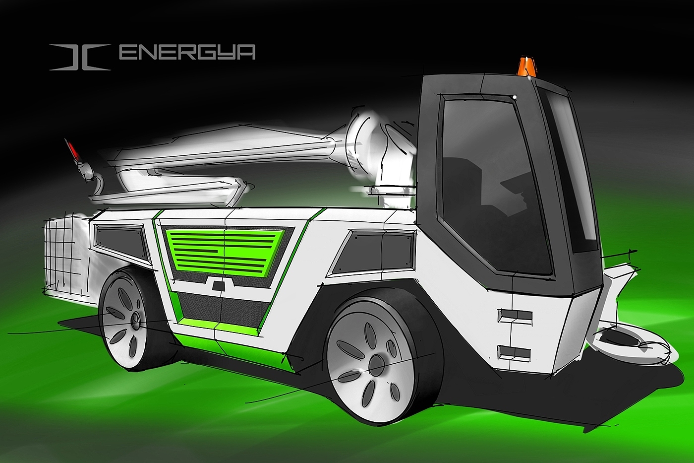 industrial design，Heavy vehicle，science and technology，conceptual design，Design effect drawing，