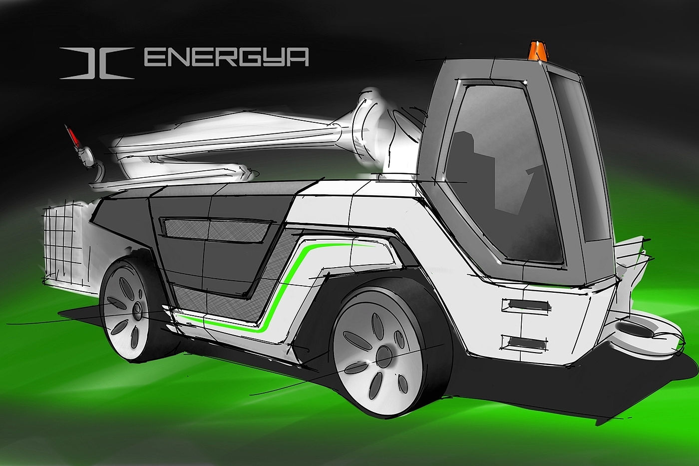 industrial design，Heavy vehicle，science and technology，conceptual design，Design effect drawing，