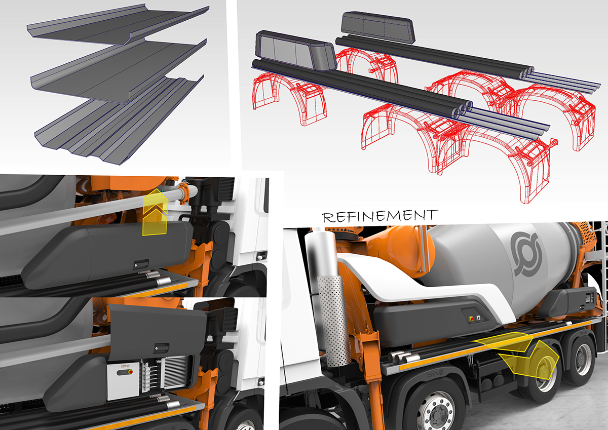 Construction vehicles，intelligence，science and technology，industrial design，Heavy vehicle design，design sketch，