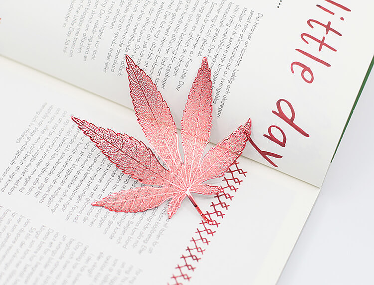 maple leaves，bookmark，read，