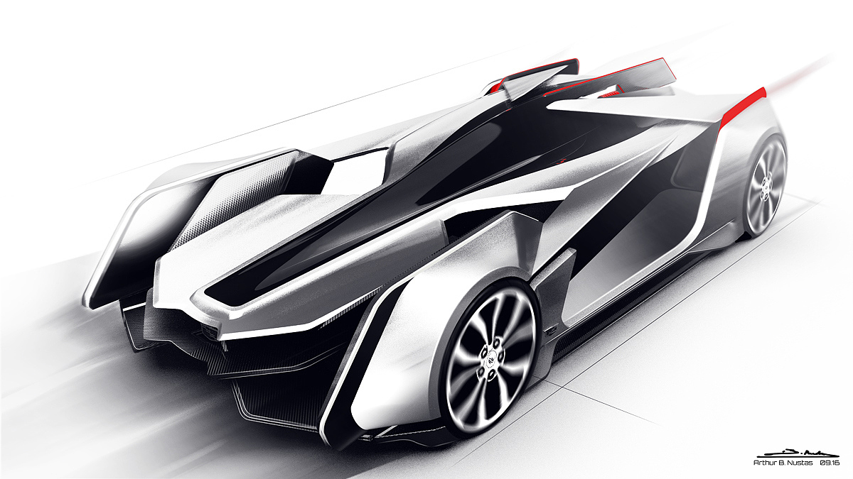 Automatic design，Sports car，science and technology，Hand drawn，Render，Industry，