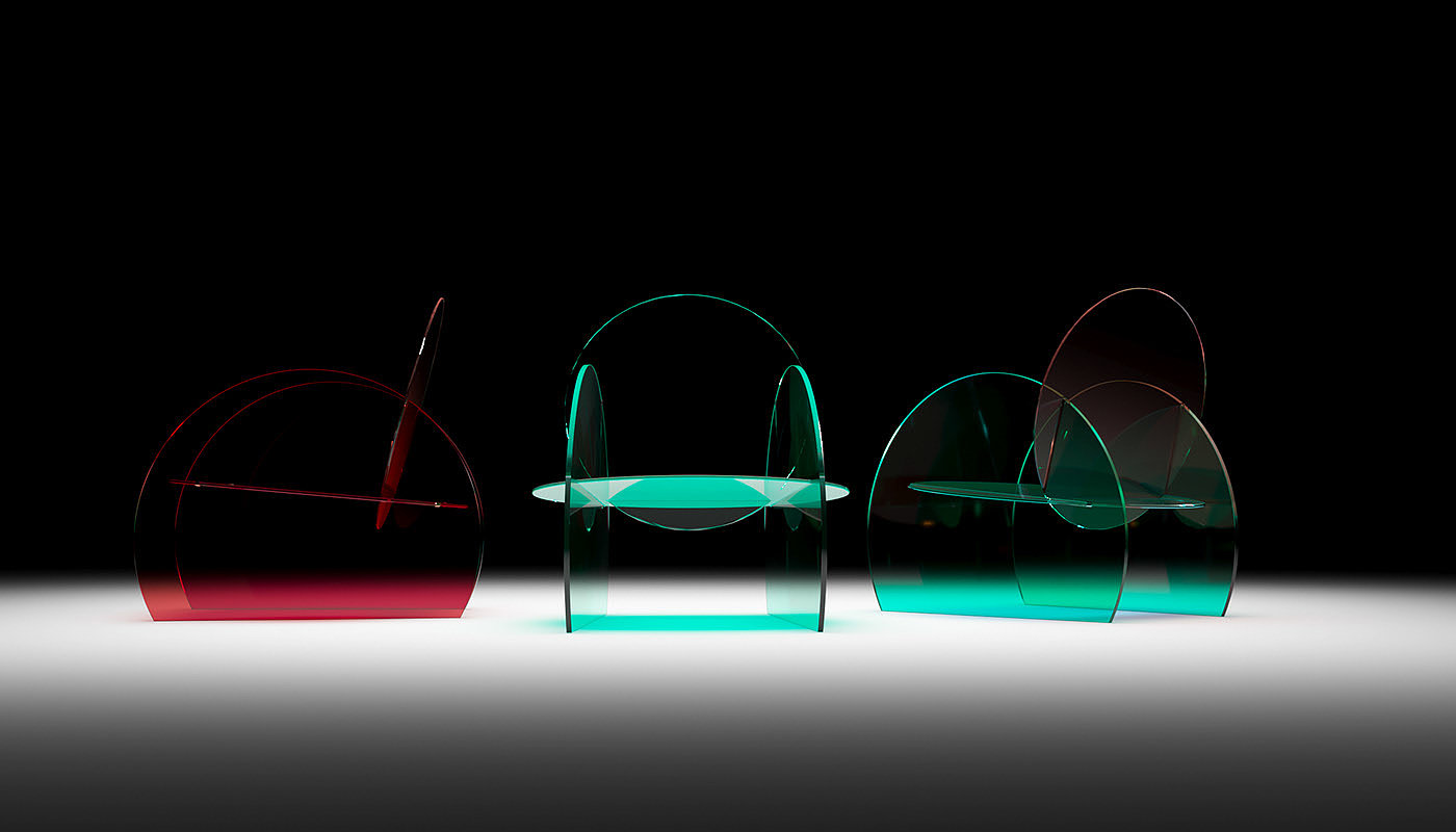 椅子，透明，几何，
