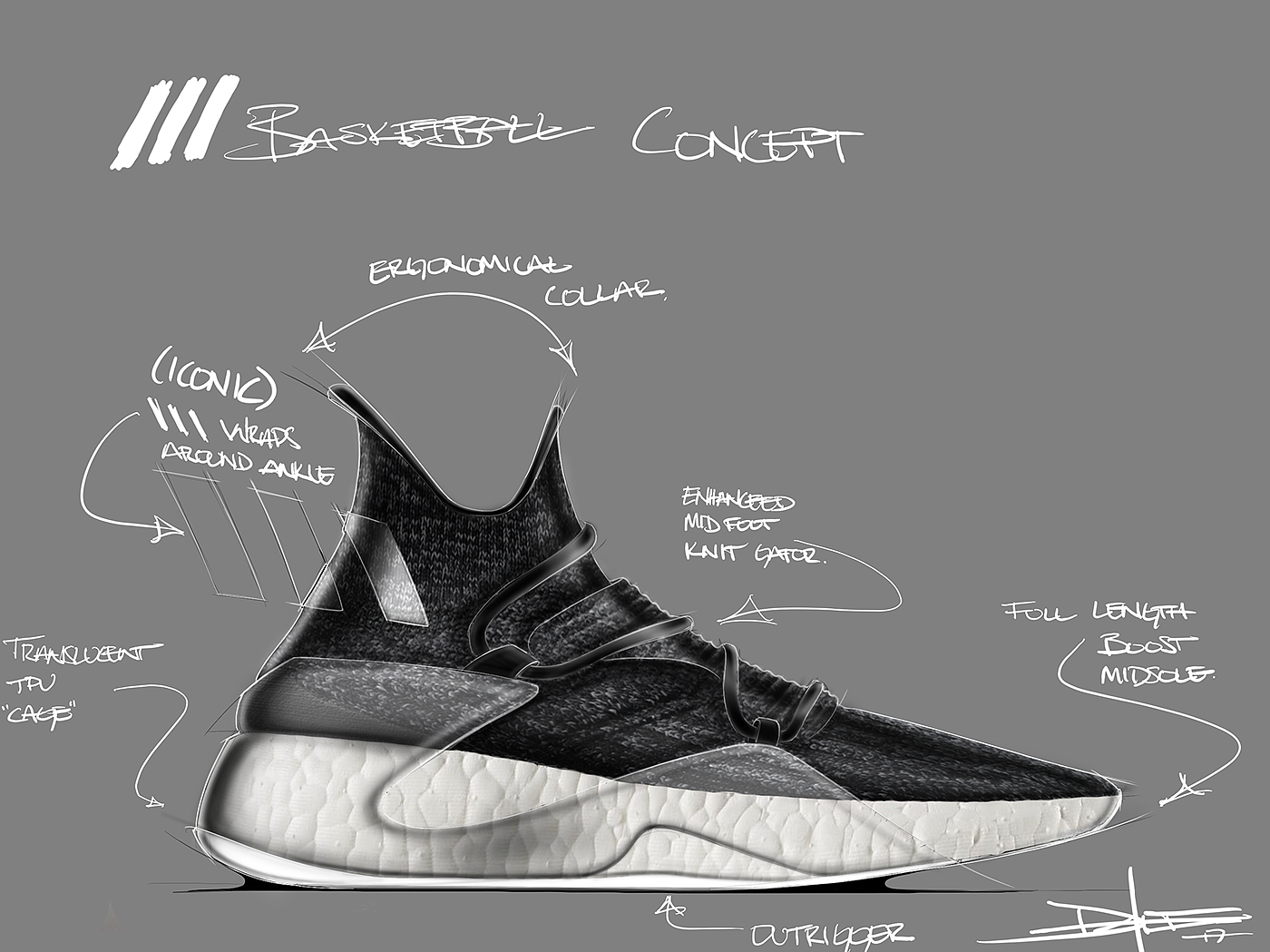 fashion，conceptual design，adidas，Adidas，Basketball shoes，Outdoor sports，