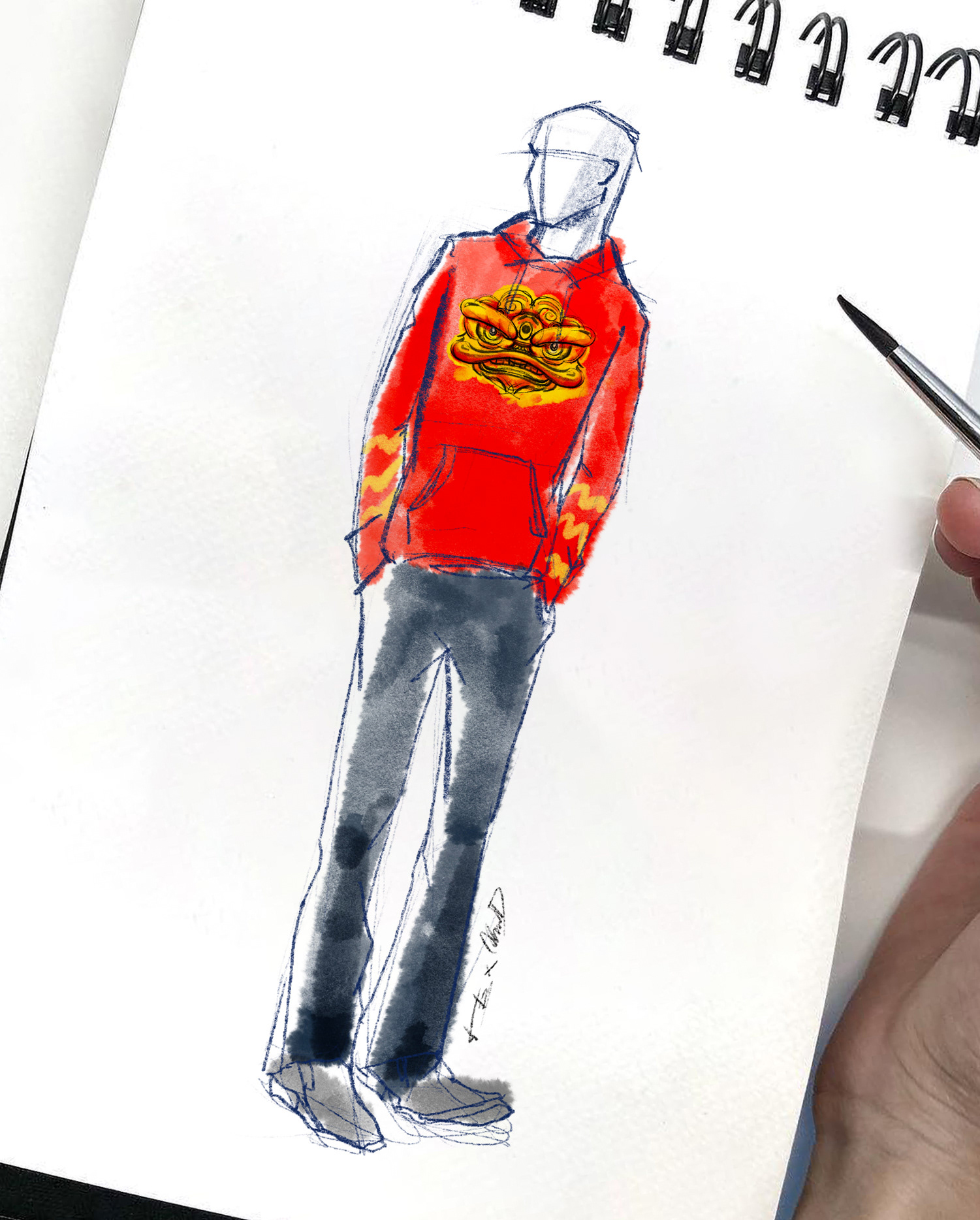 clothing，Hand drawn，Illustration，