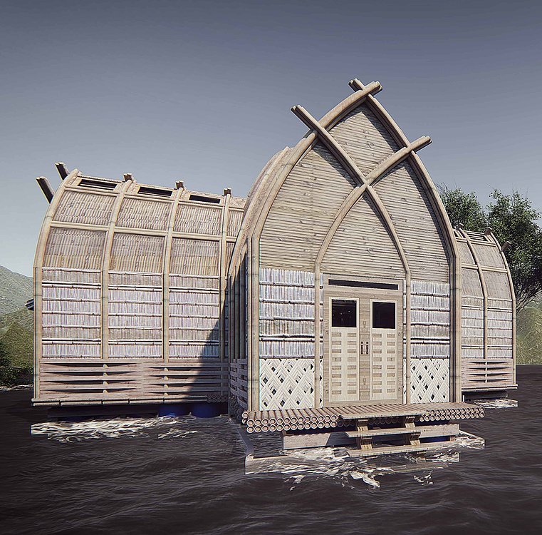 Floating Boat，Combined boat floating apartment，2019 red dot design concept award，