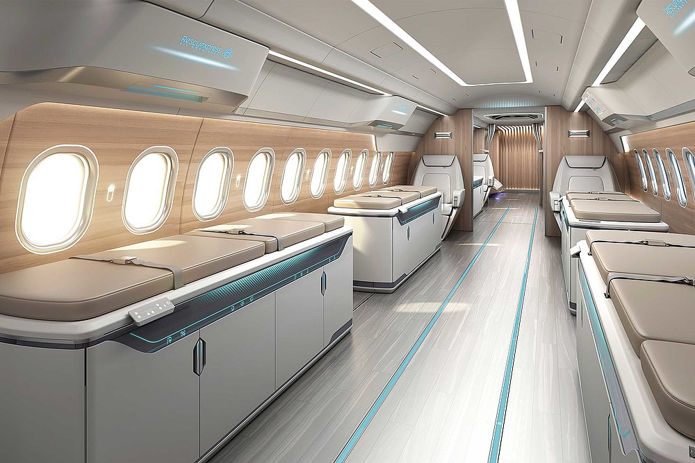 Medical jet，Medical Jet Interior，ARJ21，2019 red dot design concept award，