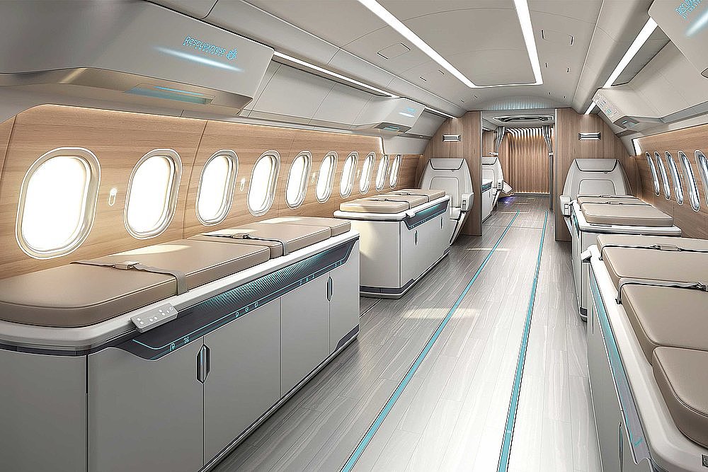 Medical jet，Medical Jet Interior，ARJ21，2019 red dot design concept award，