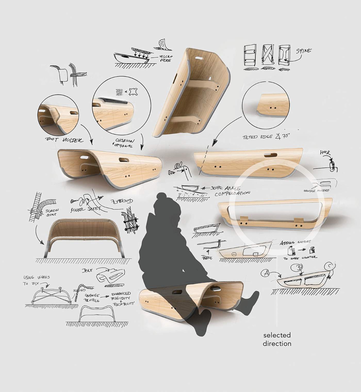 2019 red dot design concept award，sled，Plywood，ski，