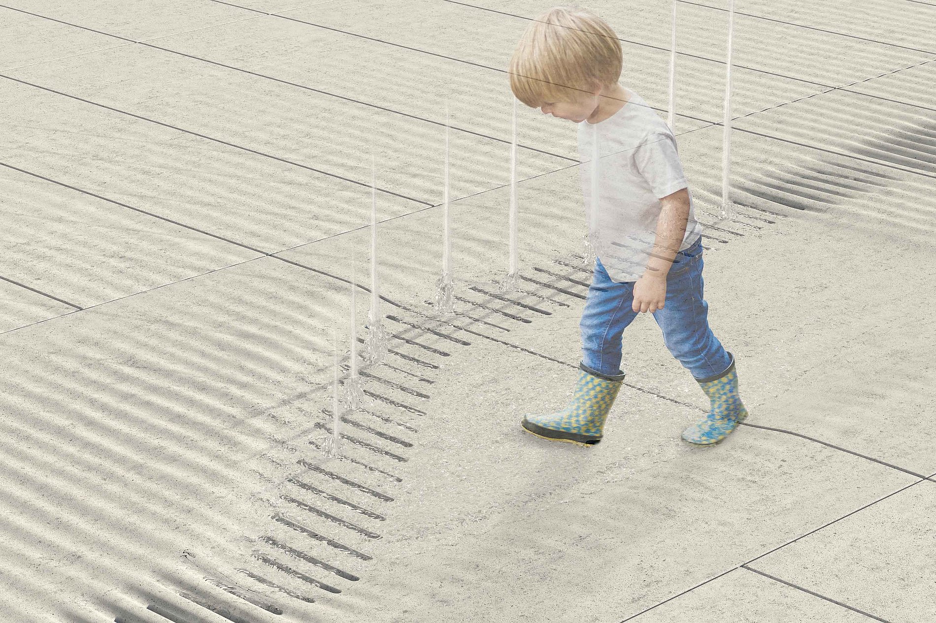 2019 red dot design concept award，Urban water system，drainage system，Glass concrete，