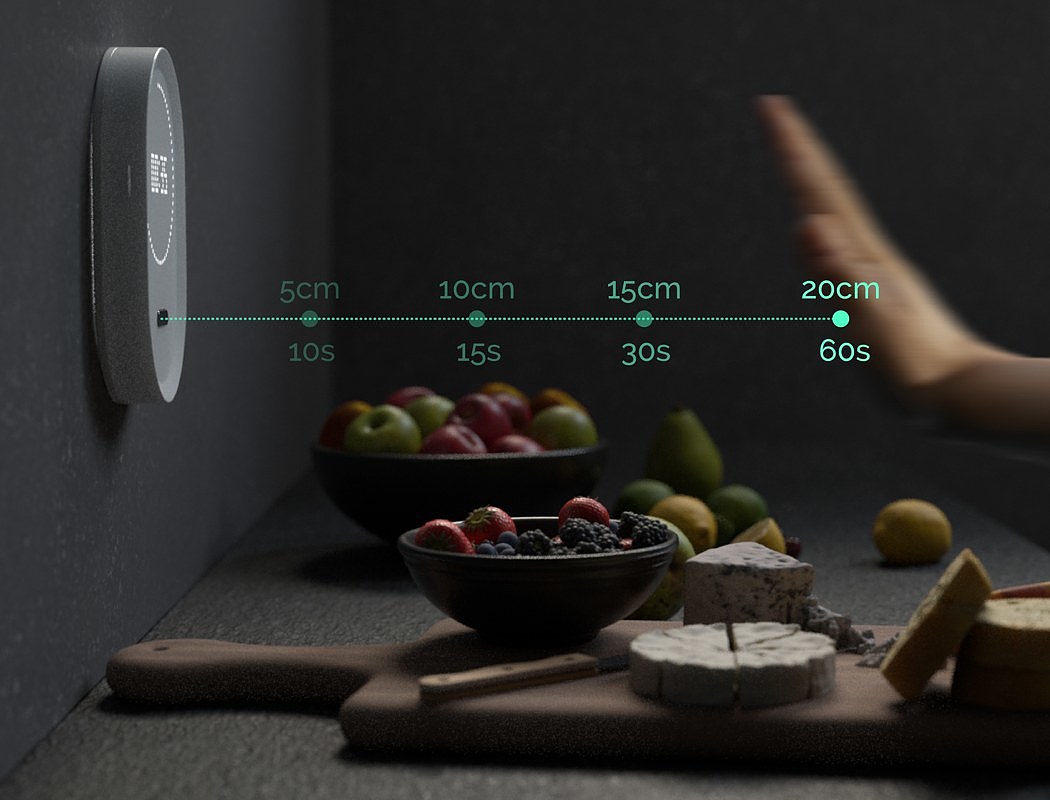 2019 red dot design concept award，No touch，timer，kitchen，