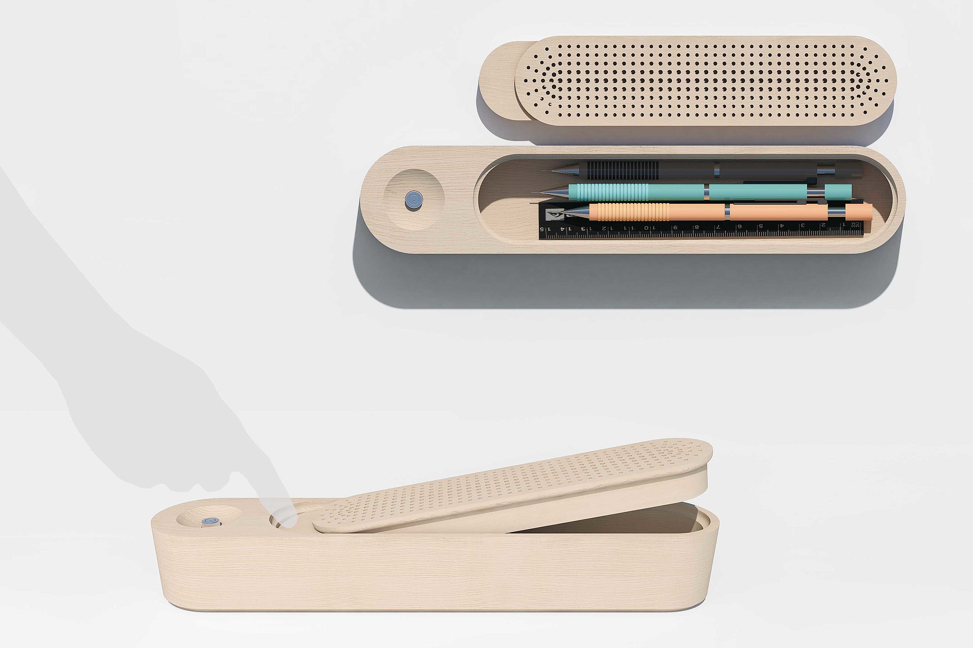 He Yi，Storage lamp，pencil case，multi-function，2019 red dot design concept award，