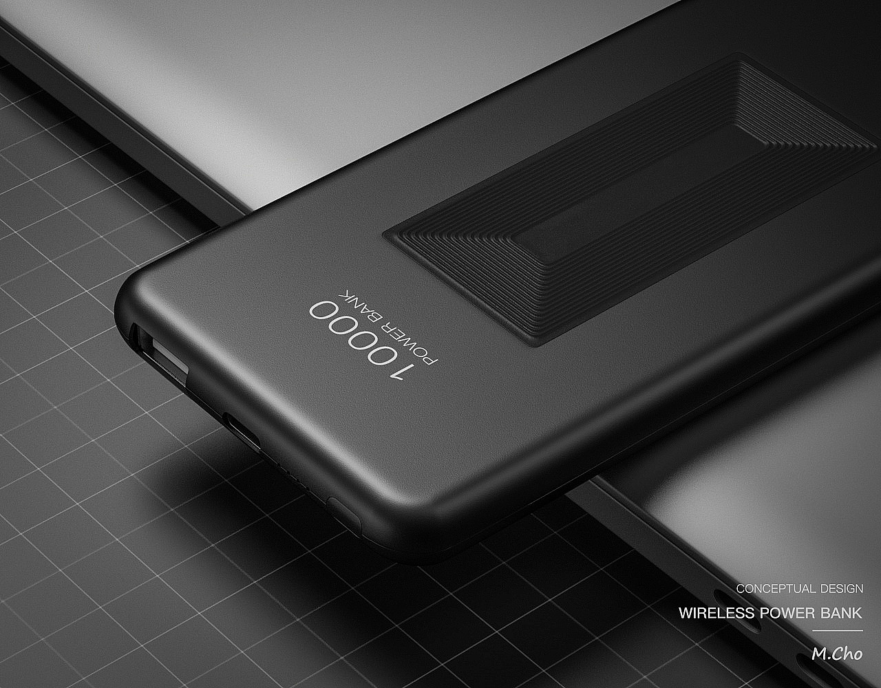 c4d，three-dimensional，portable battery，Wireless charging，