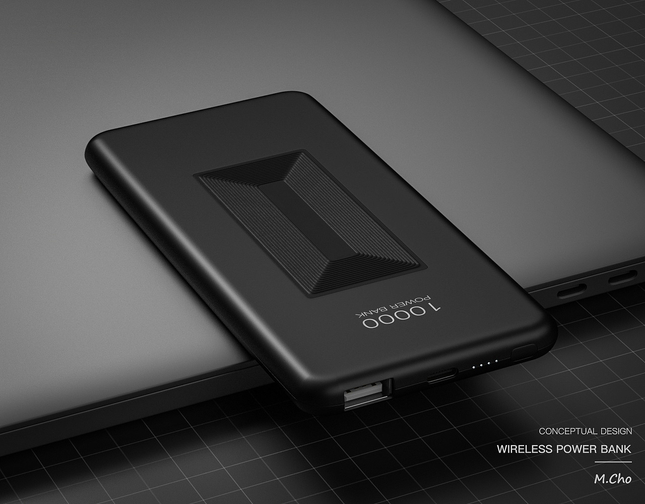 c4d，three-dimensional，portable battery，Wireless charging，