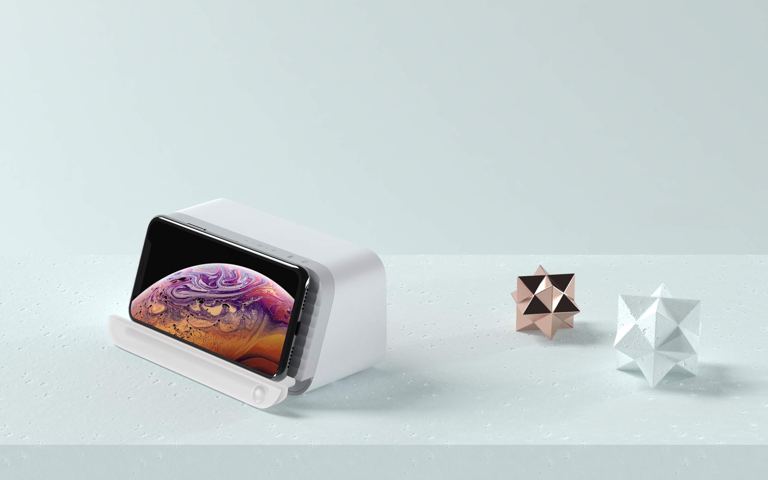 Wireless charging，Bluetooth Speaker ，Mobile phone seat，