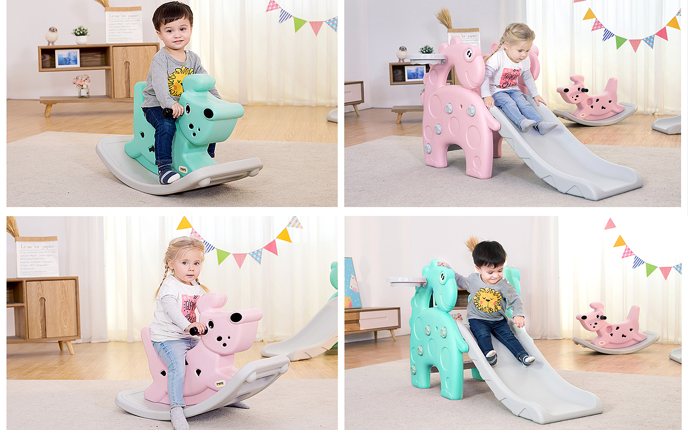 Children's slide，Children's Trojan horse，Mother baby toys，Indoor toys，