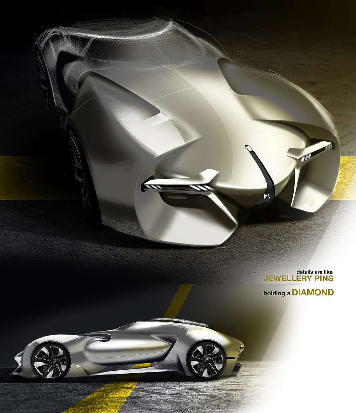 Automatic design，Sports car，Visual design，Hand drawn rendering，industrial design，