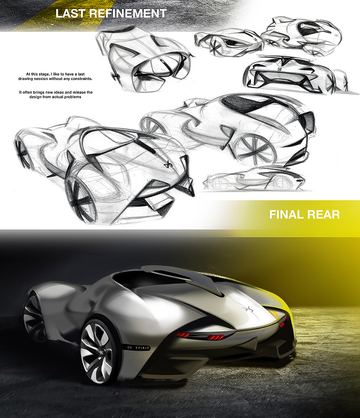 Automatic design，Sports car，Visual design，Hand drawn rendering，industrial design，