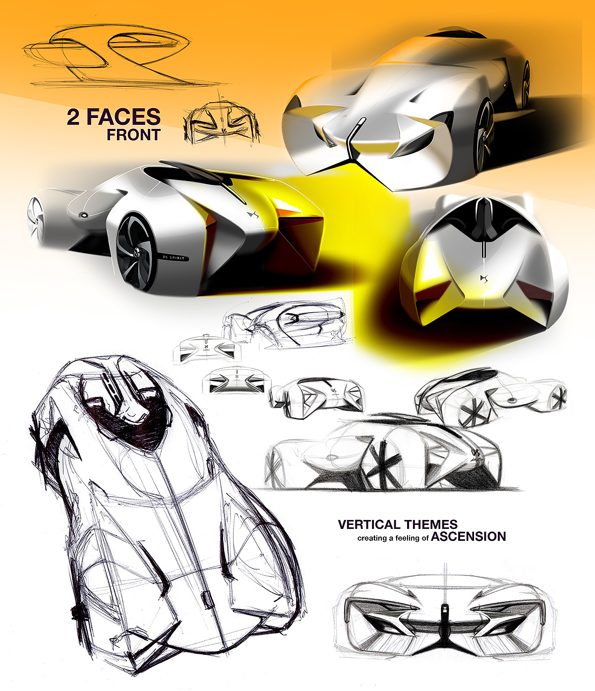 Automatic design，Sports car，Visual design，Hand drawn rendering，industrial design，