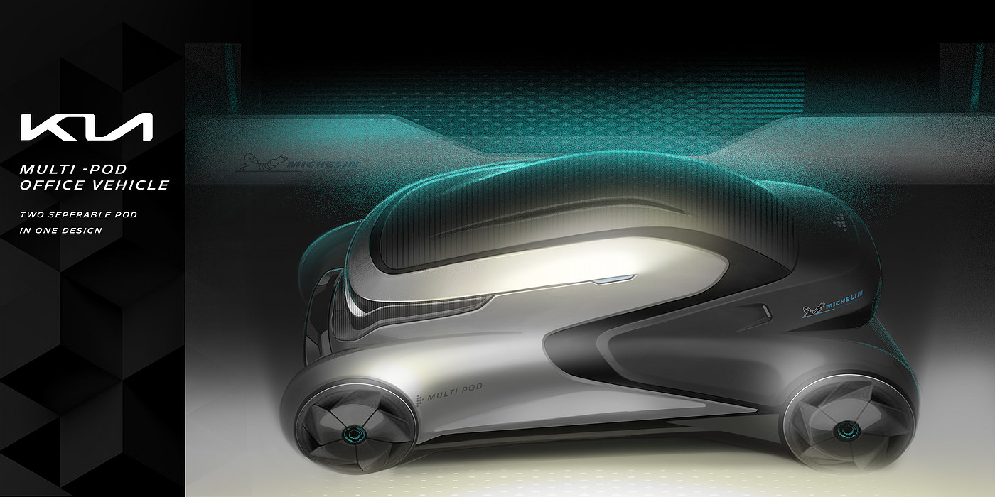 Office car，future，KIA MULTI-POD，conceptual design，Concept Car，sketch，