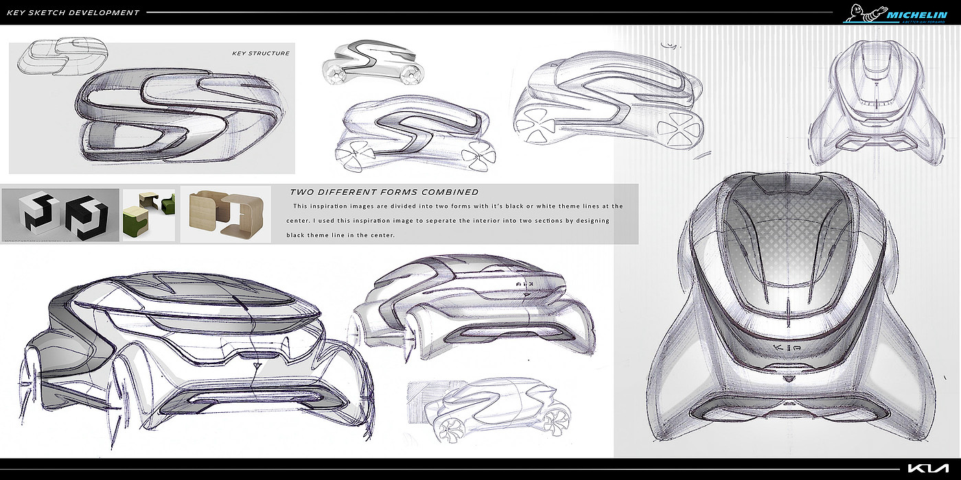 Office car，future，KIA MULTI-POD，conceptual design，Concept Car，sketch，