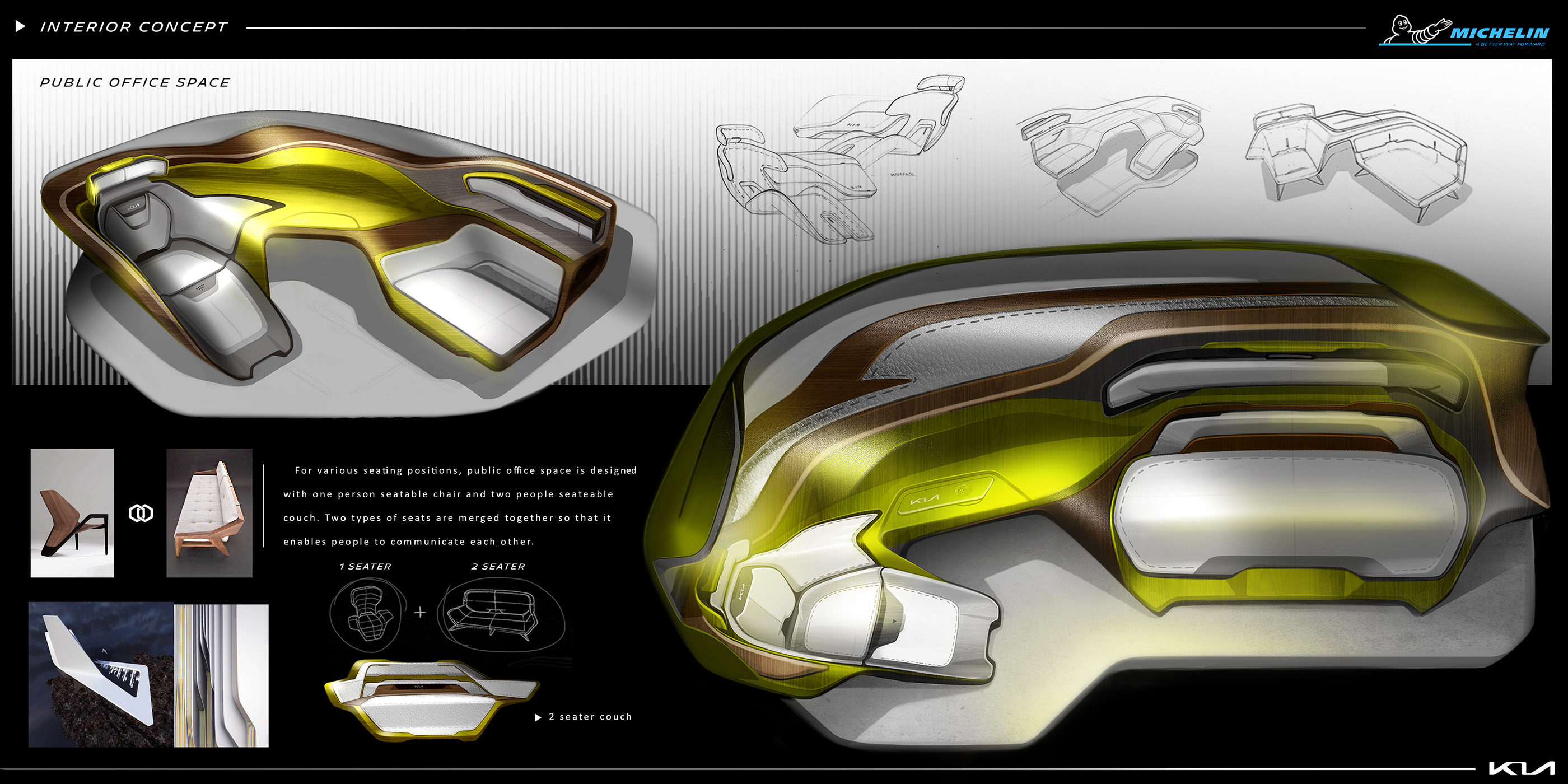 Office car，future，KIA MULTI-POD，conceptual design，Concept Car，sketch，