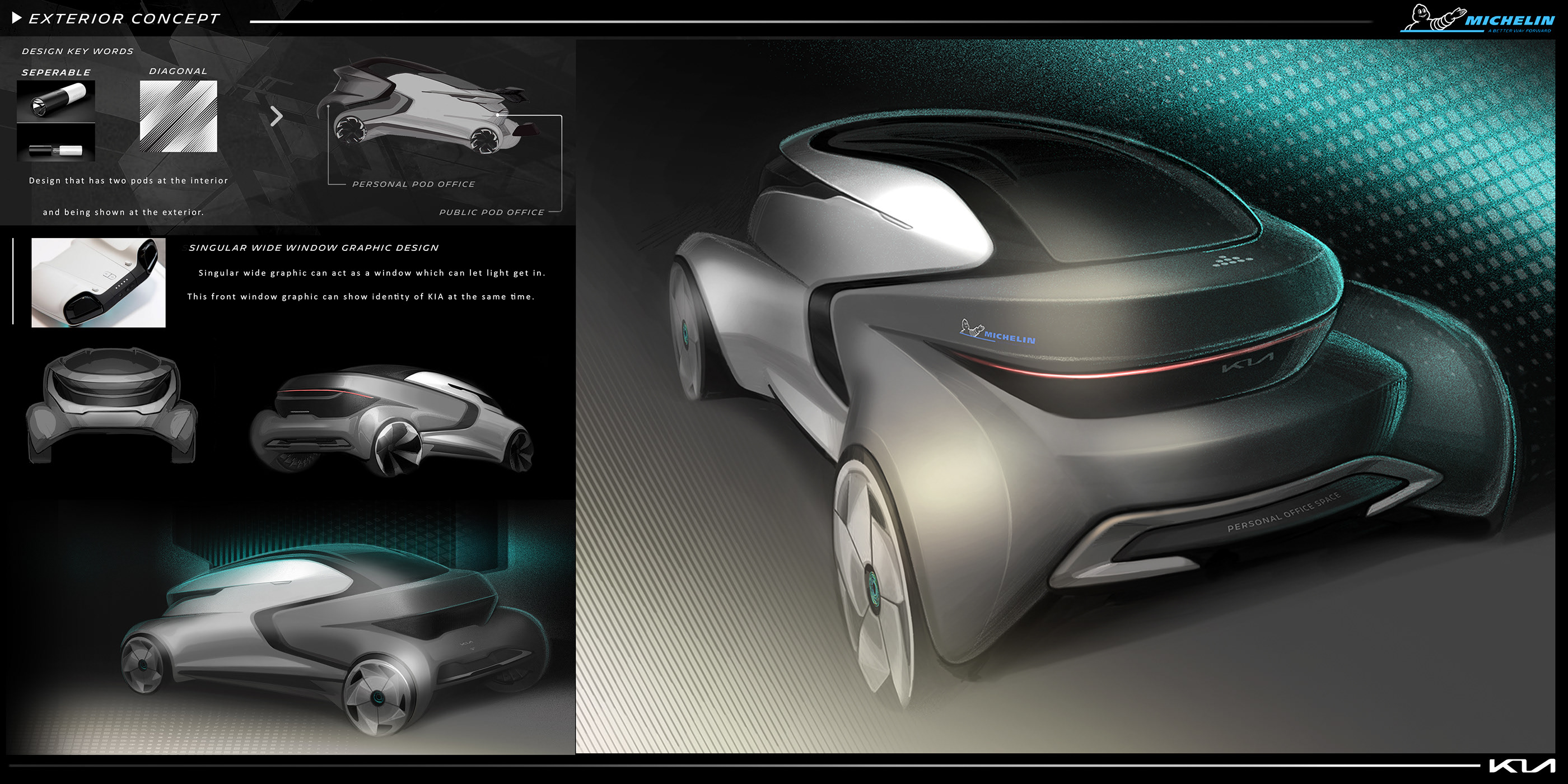 Office car，future，KIA MULTI-POD，conceptual design，Concept Car，sketch，
