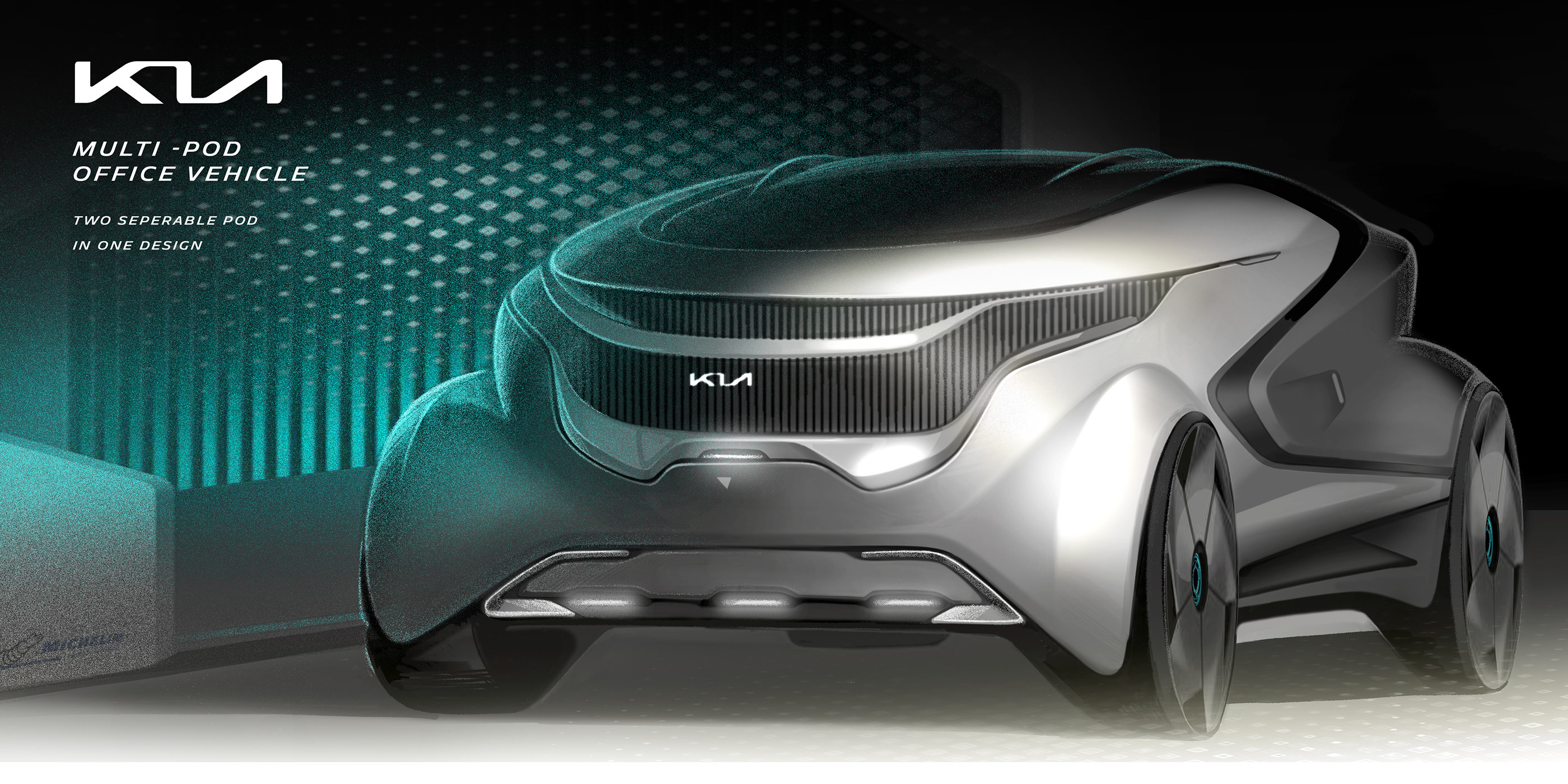 Office car，future，KIA MULTI-POD，conceptual design，Concept Car，sketch，