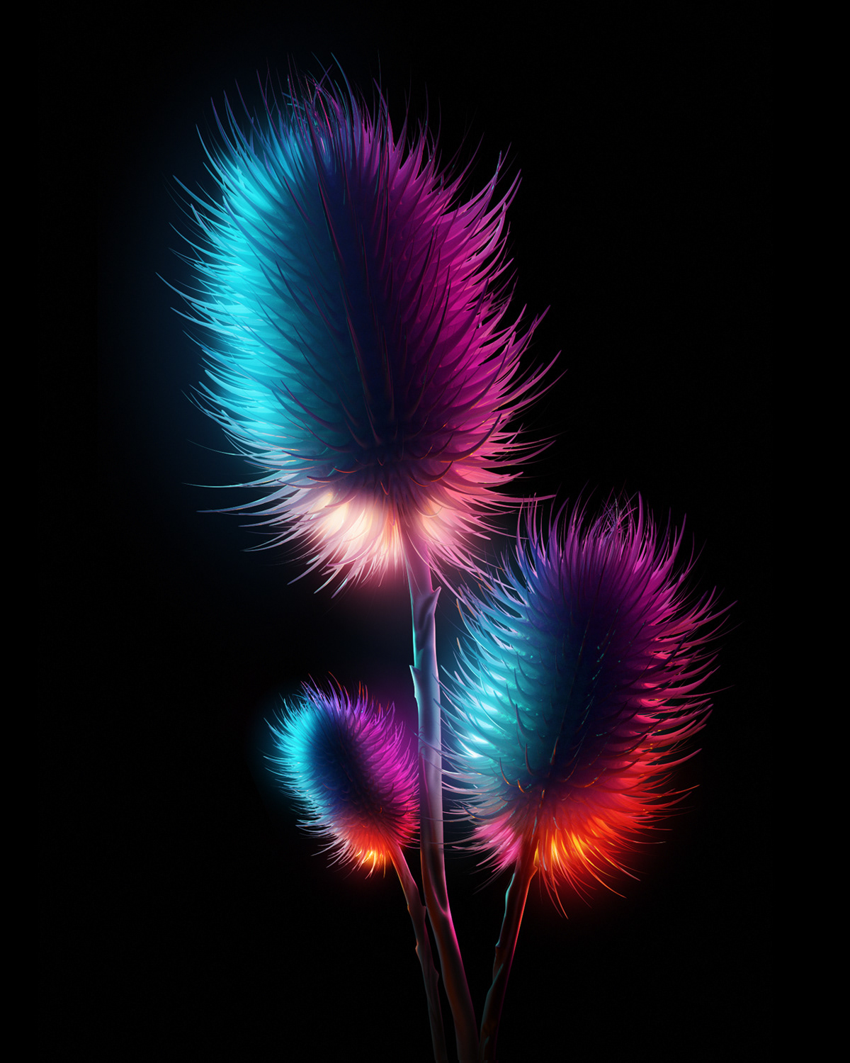 flower，change，color，Pandora，Design，Night view，