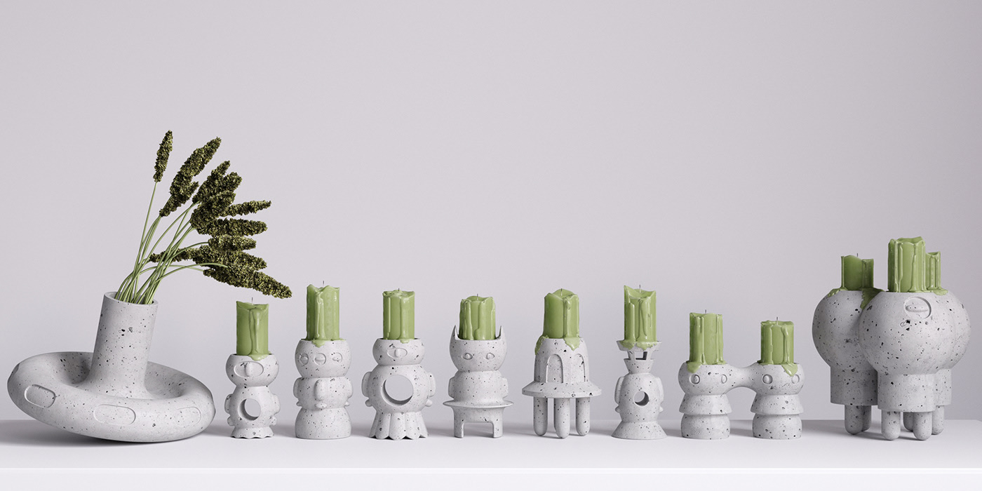 concrete，Space，Candlestick，