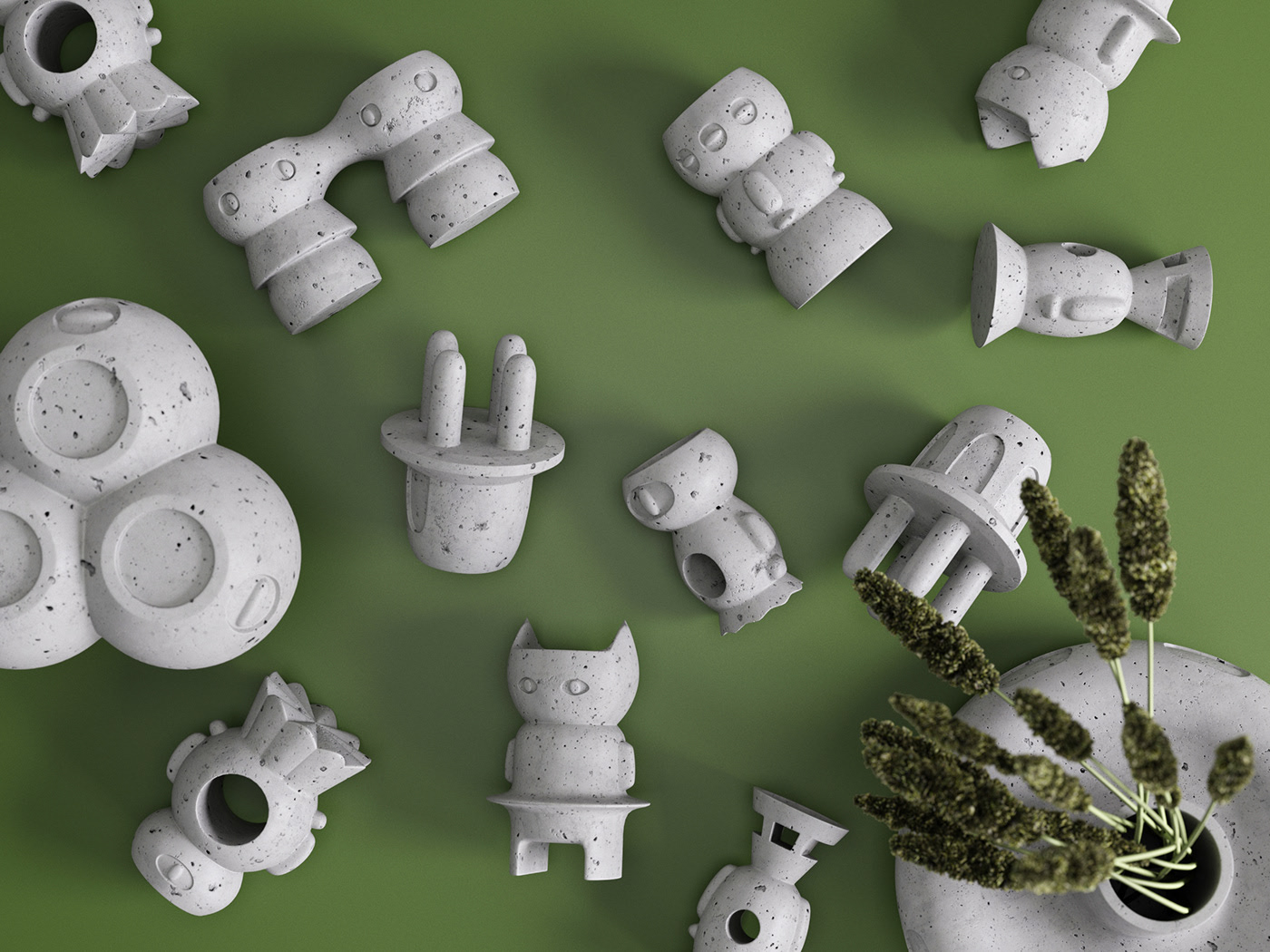 concrete，Space，Candlestick，