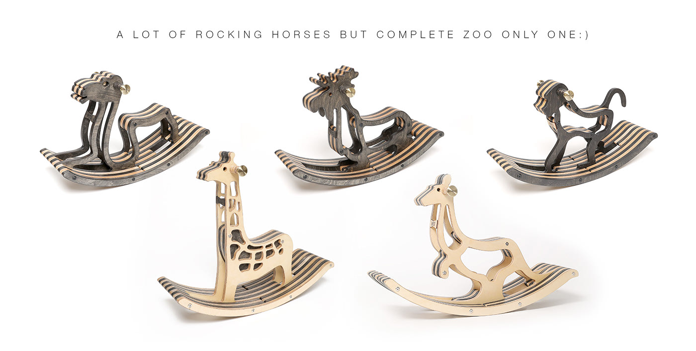 Rocking chair，wooden ，lovely，animal，