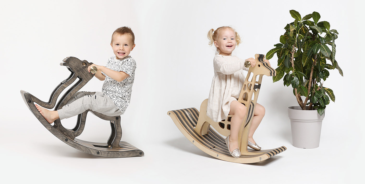 Rocking chair，wooden ，lovely，animal，