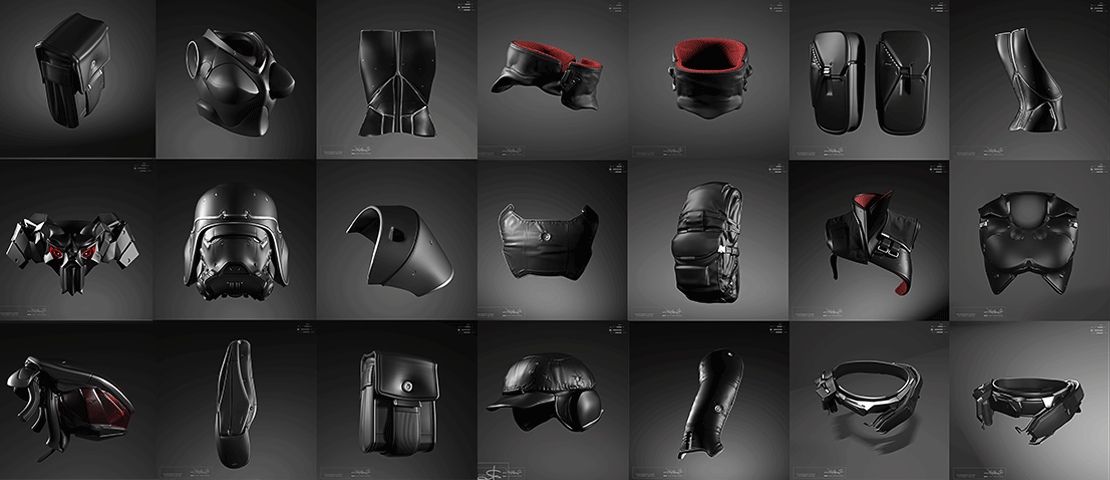 a helmet and armor，Game model，3D armor，Character art，Game character，