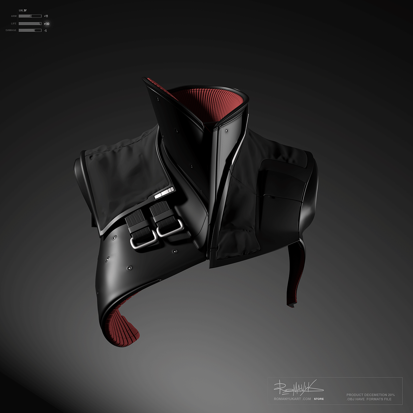 a helmet and armor，Game model，3D armor，Character art，Game character，