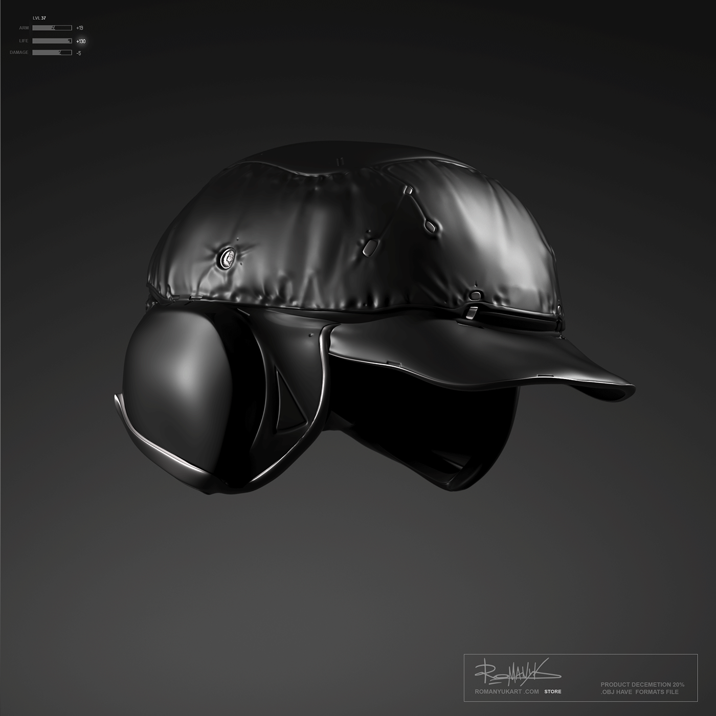 a helmet and armor，Game model，3D armor，Character art，Game character，