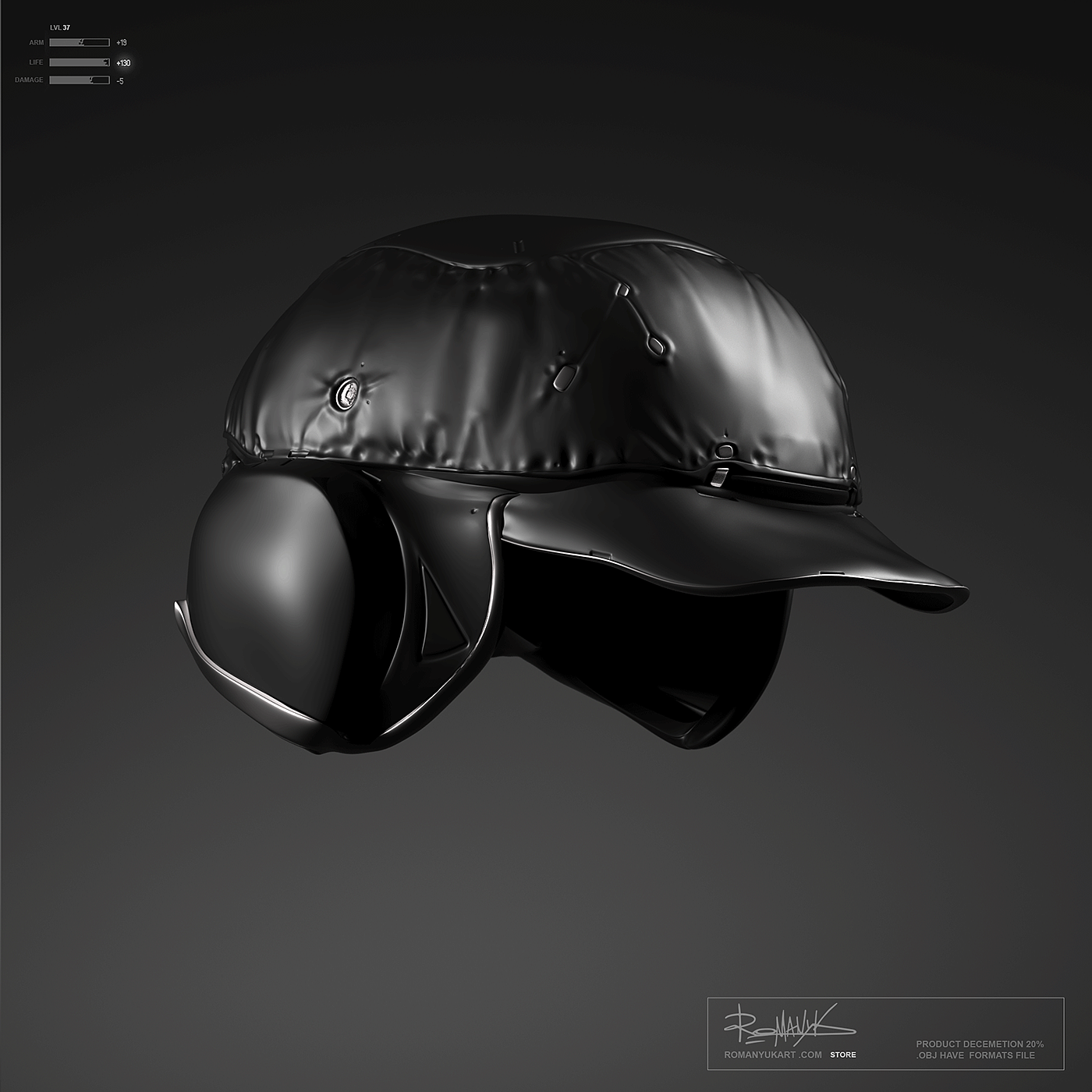 a helmet and armor，Game model，3D armor，Character art，Game character，
