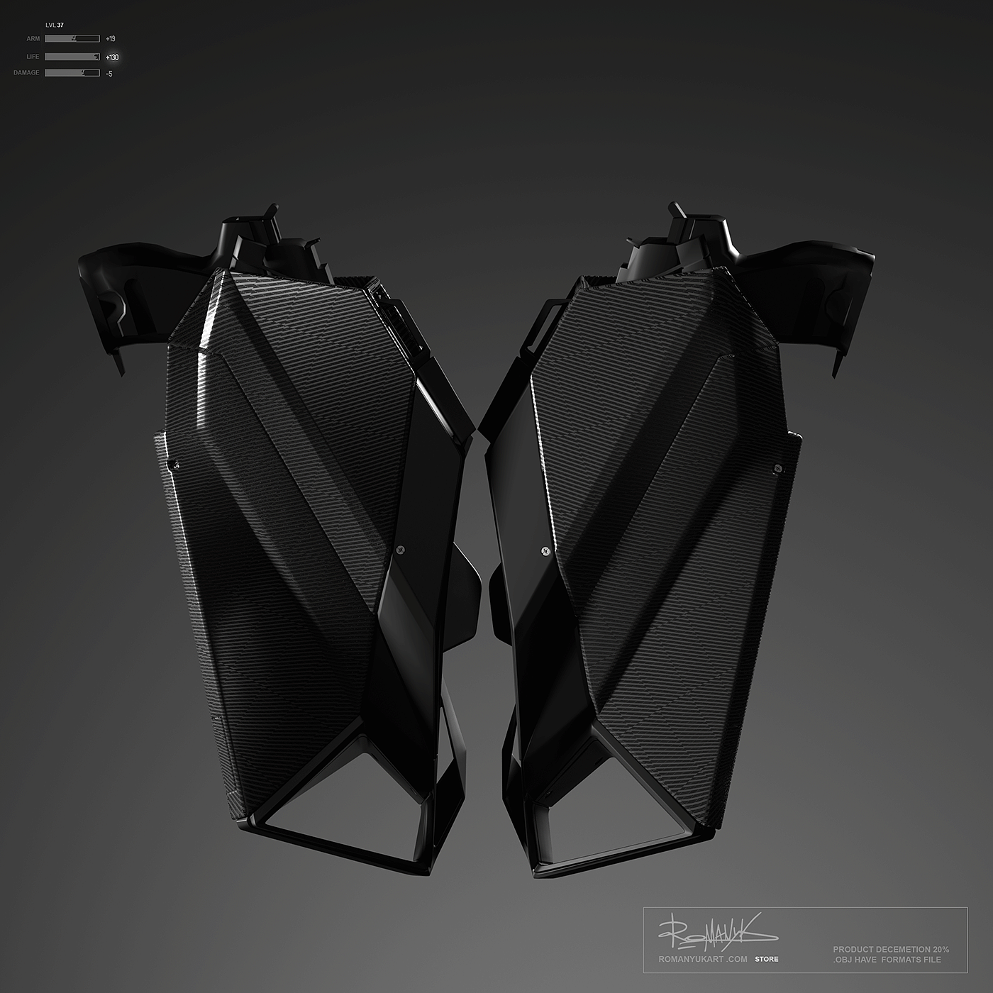 a helmet and armor，Game model，3D armor，Character art，Game character，