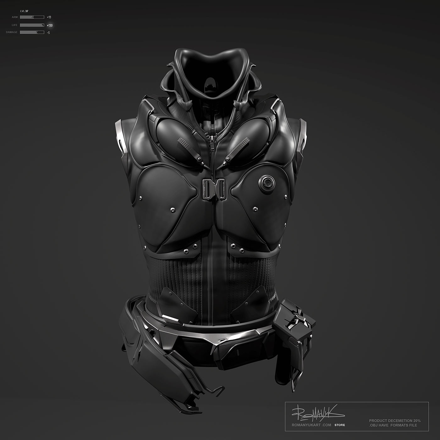 a helmet and armor，Game model，3D armor，Character art，Game character，