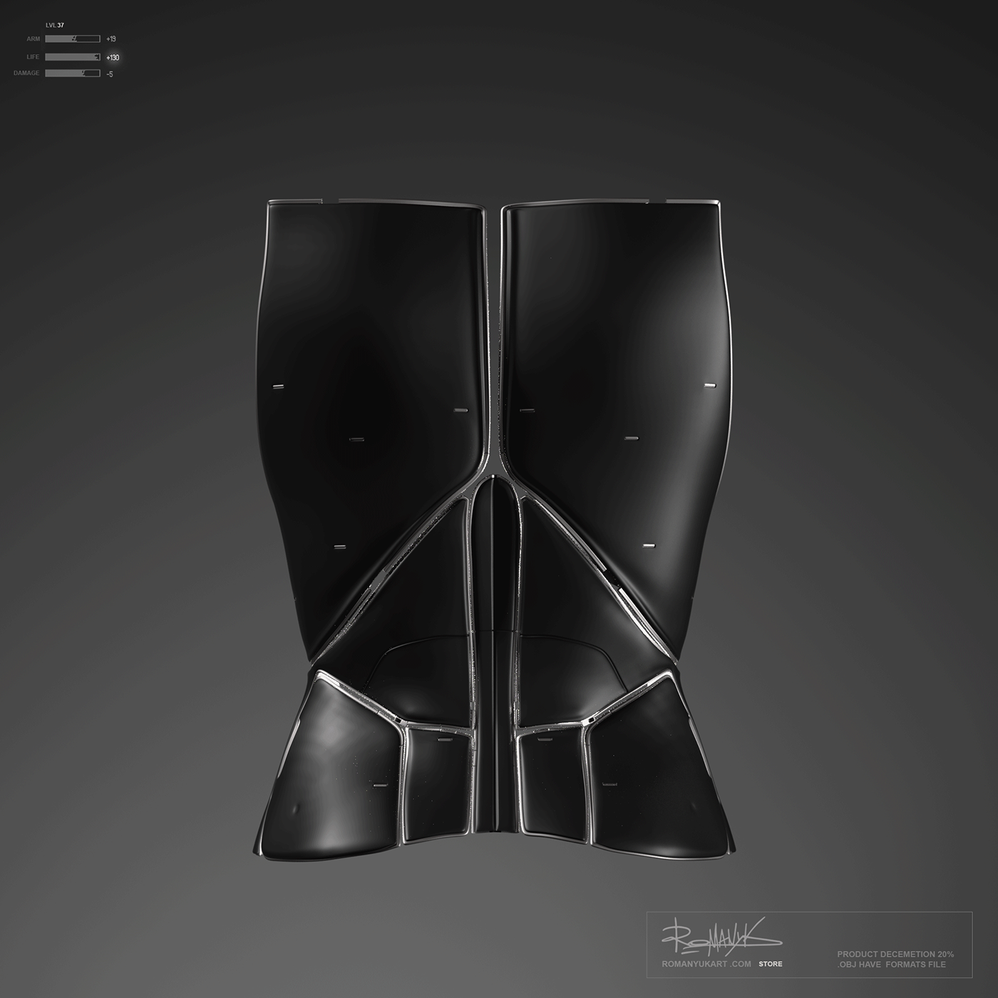 a helmet and armor，Game model，3D armor，Character art，Game character，